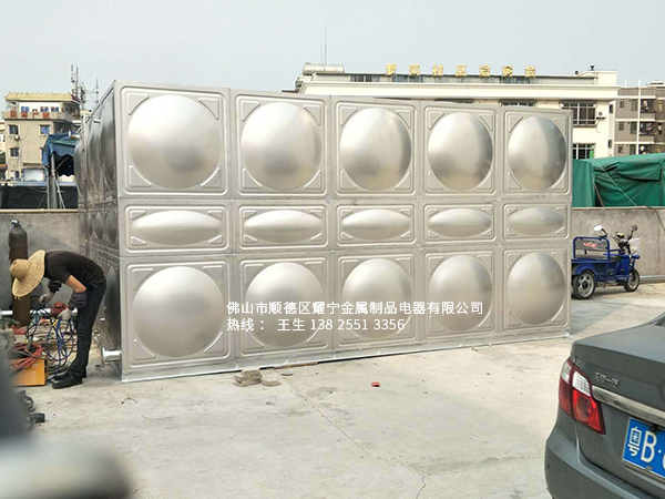 广州黄埔区建筑工地生活水箱不锈钢方形水箱，50吨